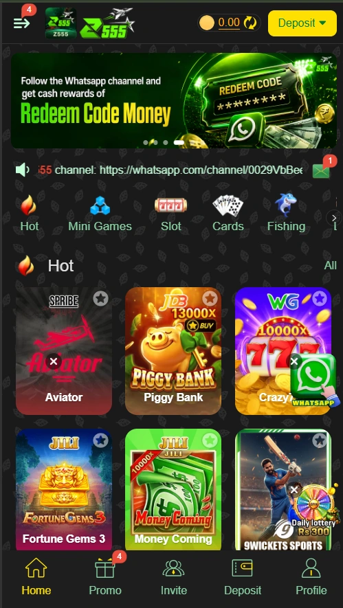 Z555 Game interface